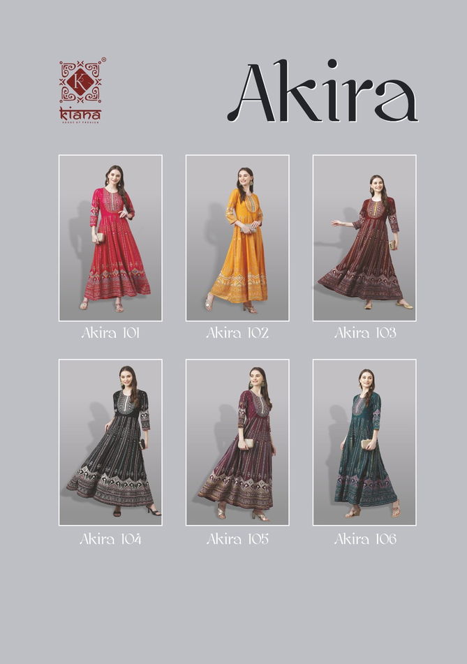 Kiana Akira Fancy Wear Wholesale Printed Anarkali Kurtis